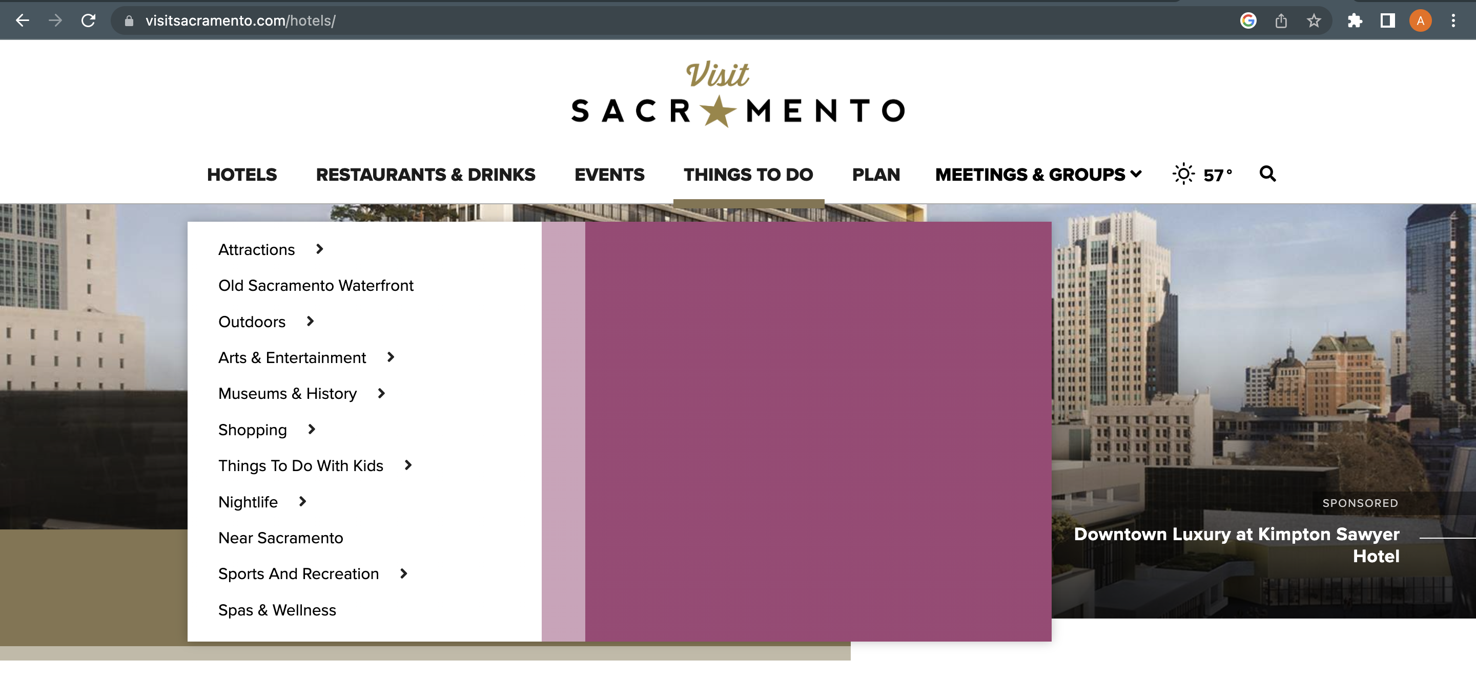 visit sac menu